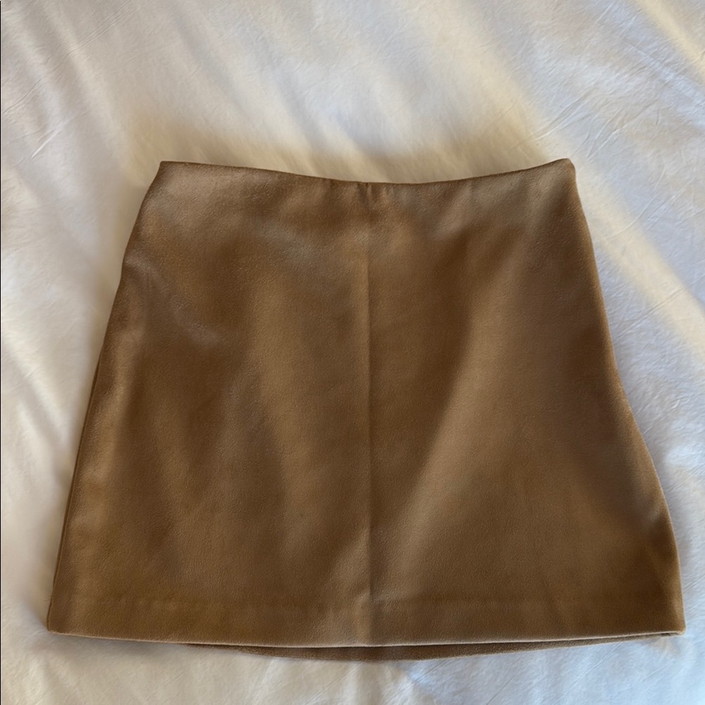 Abercrombie Scarlett Mini Skort in Tan Suede